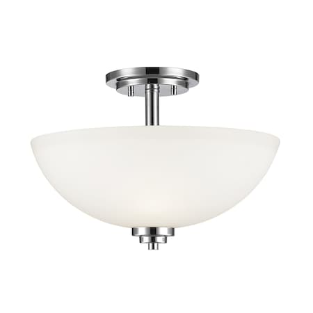 Z-Lite Ashton 3 Light Semi Flush Mount, Chrome & Matte Opal 443SF-CH